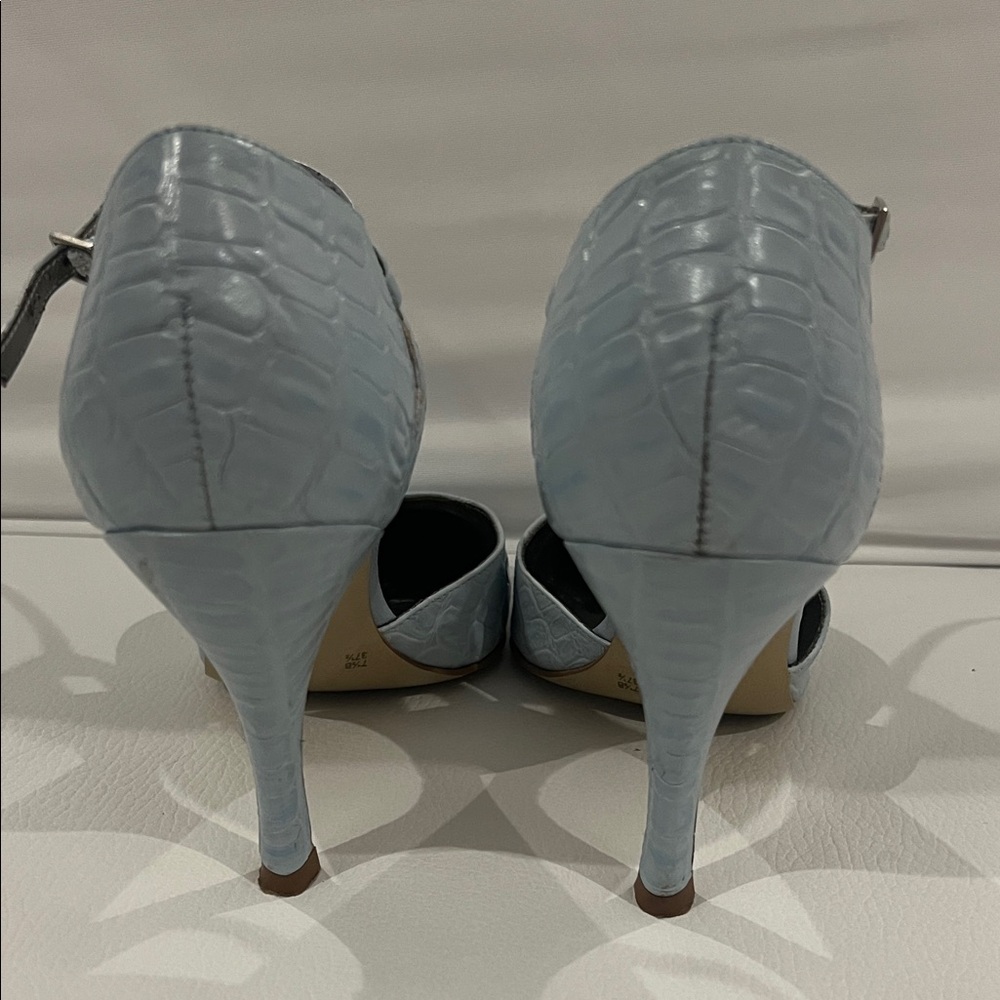 BCBGirls Sky Blue Croc-Patterned Heels - Picture 7 of 7